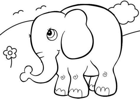 Top Fun Elephant Cartoon Coloring Page Mitraland