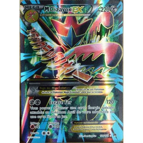 Carte Pokémon 120 122 Méga Cizayox Ex 220 Pv Ultra Rare Full Art Xy
