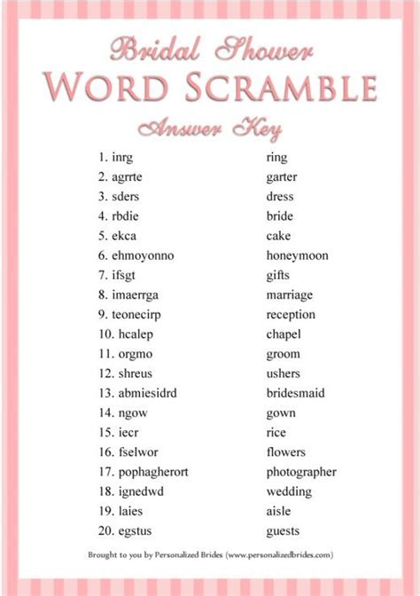13 free bridal word scramble game for you visit www