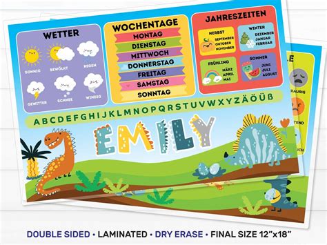 German Alphabet For Kids Days Of The Week Weather Seasons Childrens