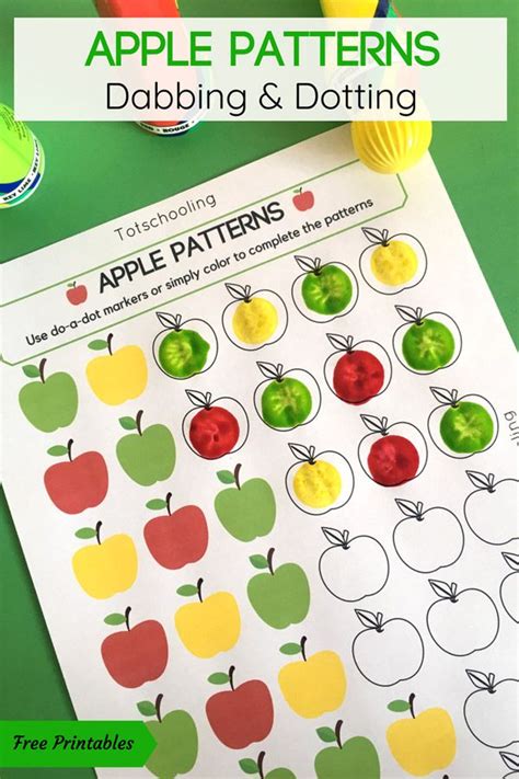 Apple Patterns Do A Dot Activity Fall Preschool Activities Preschool