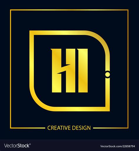 Initial Letter Hi Logo Template Design Royalty Free Vector