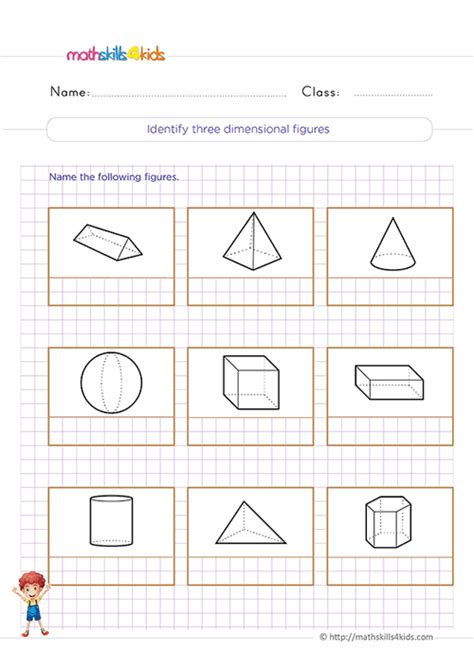 Free Printable 3rd Grade Worksheets For Practicing 3d Shapes