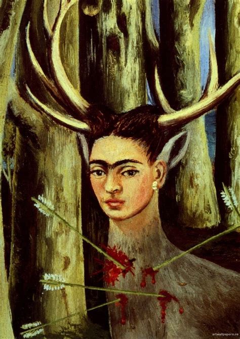 My head is full of flowers ! The Wounded Deer (detail) by Frida Kahlo, 1946 | Kahlo ...
