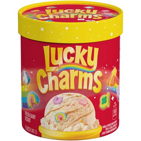 Nestle Lucky Charms Cereal Ice Cream Style Frozen Dairy Dessert 1 5 Qt