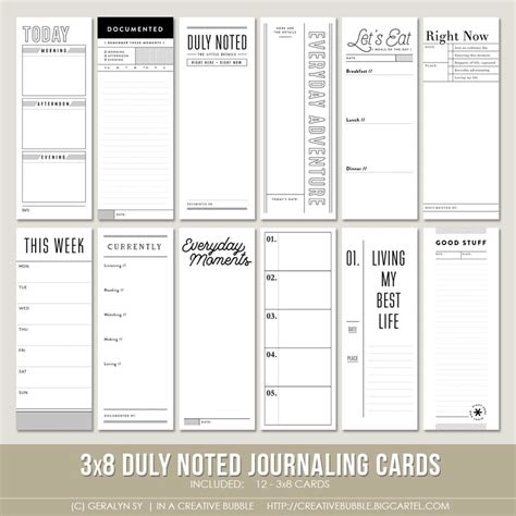 Journaling Cards In A Creative Bubble
