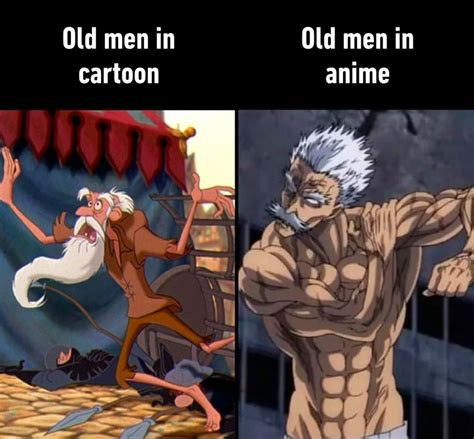 Old Men In Cartoon Vs Old Men In Anime Picture Of The Day