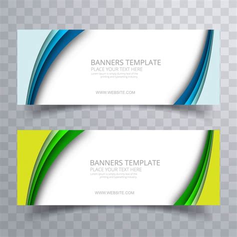 Premium Vector Beautiful Colorful Wavy Banners Set Template Vector