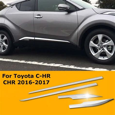 4pc Car Door Side Moulding Trim For Toyota C Hr Chr 2016 2017 Abs