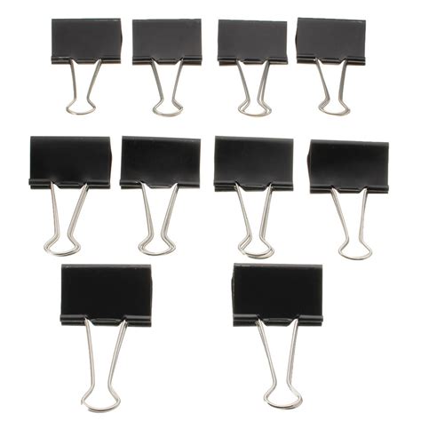 12x Large 51mm Black Steel Foldback Office Clips Paper Document Bulldog