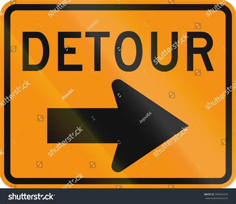 United States Mutcd Road Sign Detour Stock Illustration 390642253