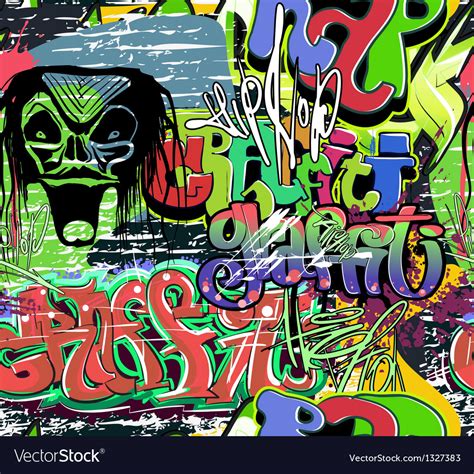 Graffiti Wall Urban Background Seamless Royalty Free Vector