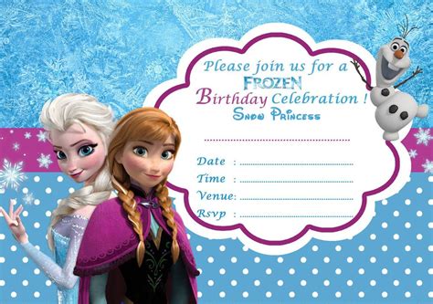 Disney Frozen Birthday Party Invitation Template Free Frozen