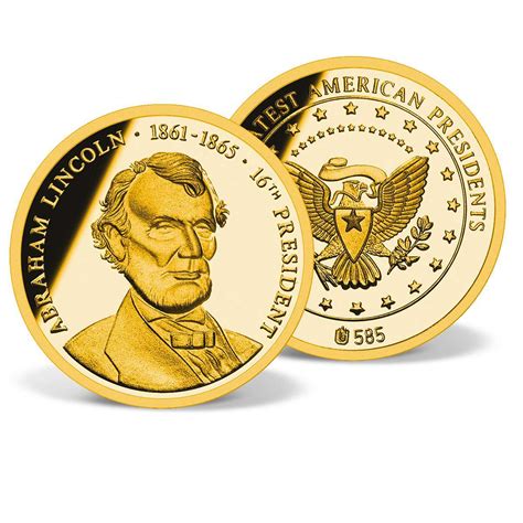 Abraham Lincoln Commemorative Gold Coin Solid Gold Gold American Mint
