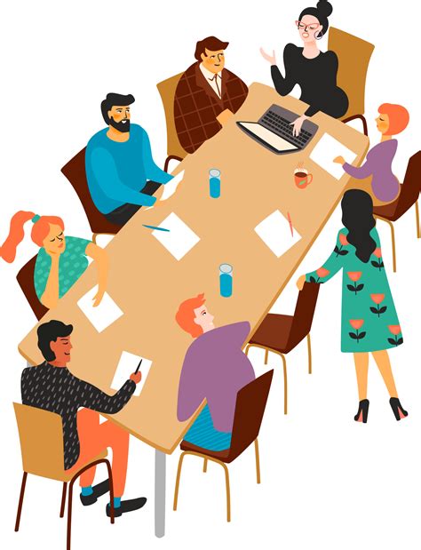 Office Workers Teamwork Illustration 12046701 Png