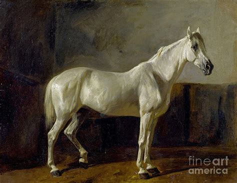 Standing White Horse Painting By Motionage Designs Pixels