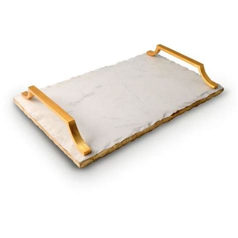 Thirstystone Gold Marble Serving Tray W Gold Art Deco Handles 70