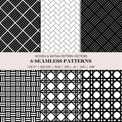 Digital Seamless Weave And Rattan Vector Patterns Svg Eps Dxf Png