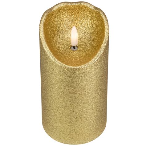 6 Led Gold Glitter Flameless Christmas Decor Candle Christmas Central