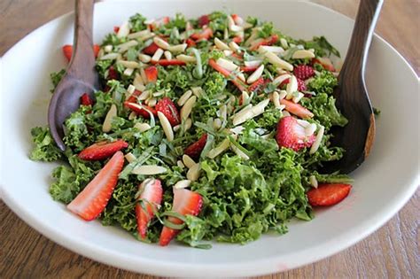 Strawberry Kale Salad With Almonds Meatless Monday