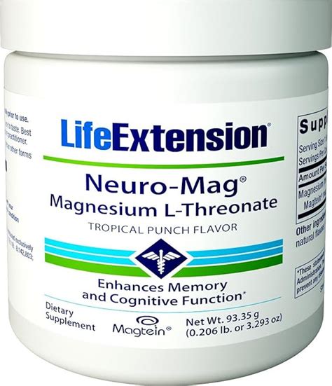 Life Extension Neuro Mag Magnesium L Threonate Powder Tropical Punch