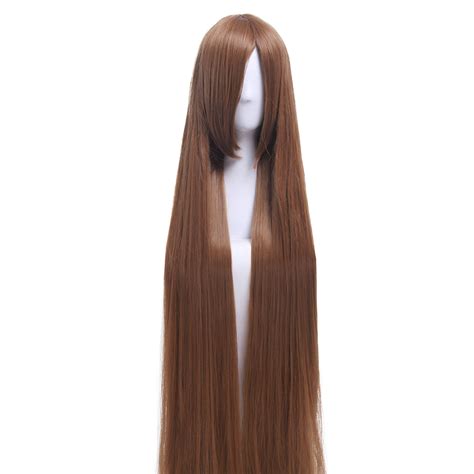 150cm60inch Extra Long Straight Light Brown Smooth Cosplay Wig Anime