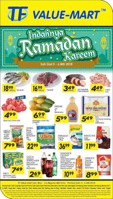 From dining, shopping, travel to online deals, there's something for everybody. TF Value-Mart Ramadan Promotion (5 May 2018 - 6 May 2018)