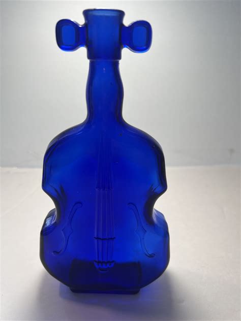 Vintage Cobalt Blue Glass Violin Fiddle Shaped Bottle Vase 8 ~ 8cello Decanter Ebay