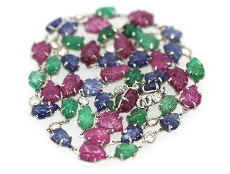 Deco Tutti Frutti 3591 Carats Of Carved Sapphires Emeralds Rubies