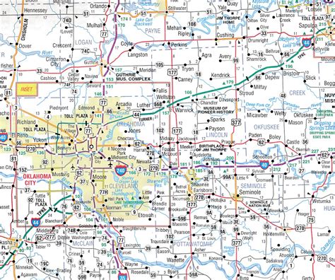 Wegenkaart Landkaart Kansas And Oklahoma Universal Maps