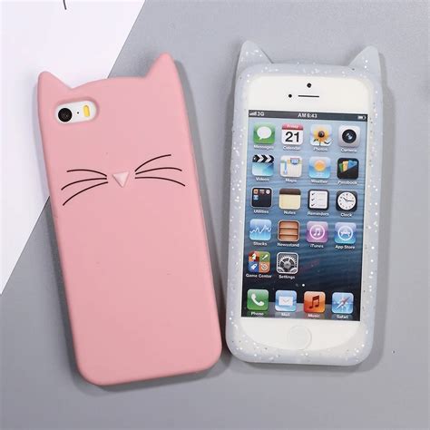 Dulcii Phone Case For Iphone 6s 6 8 7 Plus 6plus 6splus Cute Cover 3d Cat Soft Smartphone Bag