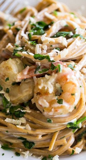 Garlic Butter White Wine Shrimp Linguine Pinch Of Yum Recipe
