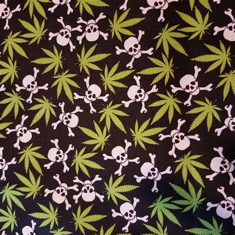 Cannabis Leaves Fabric By Half Yard Green Pot Leaf Fabric Etsy