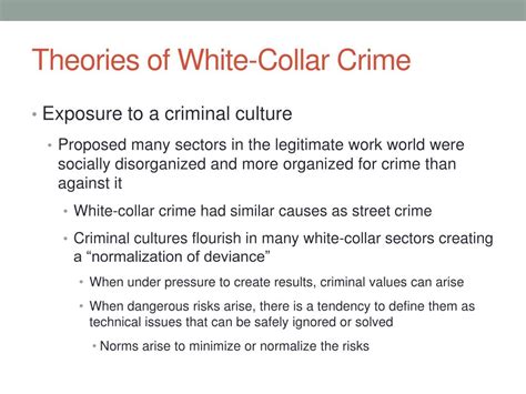 Ppt Theories Of White Collar Crime Powerpoint Presentation Free