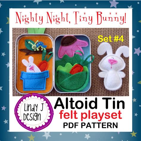 Nighty Night Tiny Bunny Altoid Tin Box Play Set Pdf Pattern Etsy