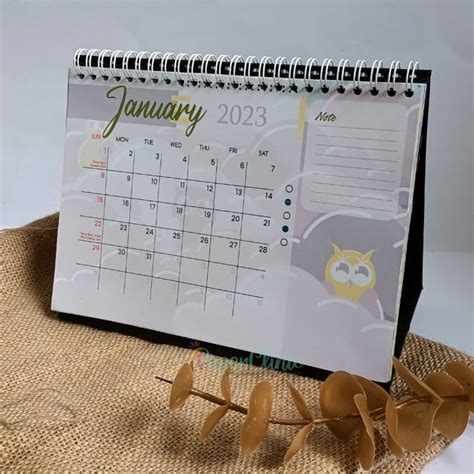 Jual Kalender Meja Aestetic 2023 Calendar Duduk Tatakan Linen Isi 12