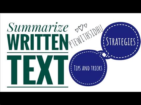 Pte Summarize Written Text Tips And Tricks Strategies Youtube