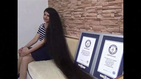 Indian Teen Breaks Her Own Record For Longest Hair Youtube