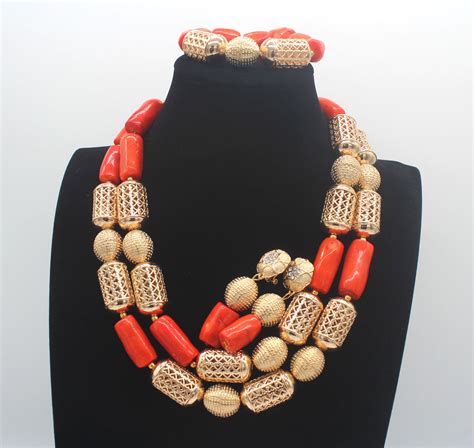 New African Wedding Coral Beads Set For Nigerian Bride Edo Etsy Uk