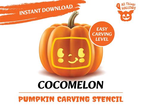 Cocomelon Pumpkin Carving Stencil F