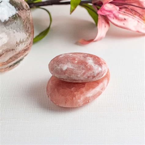 Rose Calcite Palm Stones The Crystal Apothecary Co