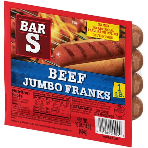 Bar S Franks Premium Beef Jumbo Oz Shipt