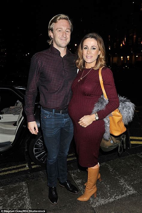 Pregnant Natalie Pinkham Looks Chic In A Figure Hugging Red Dress At Drinks Party Daily Mail