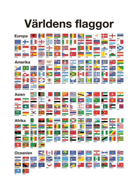 Världens Alla Flaggor Skolplansch Poster Posterland