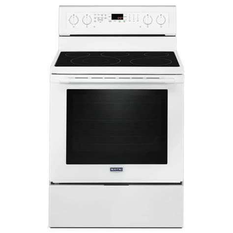 Maytag 30 In 64 Cu Ft Electric Range With True Convection In White