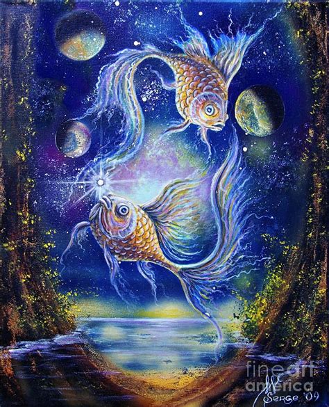 Pisces By Sergey Malkov Zodiac Art Artwork Underwater Painting