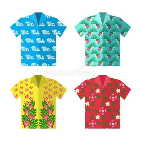 Hawaiian Aloha Shirts Vector Illustration Stock Vector Illustration