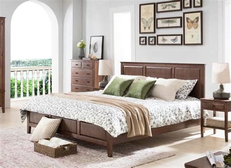 oak dark wood bedroom furniture classical style home solid wood queen