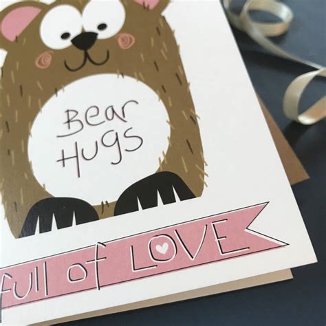 Bear Hugs Card Thinking Of You Sending Love By Half Pint Home