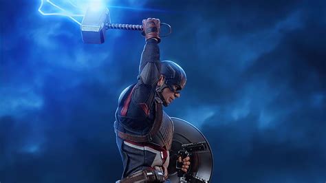 Captain America Chris Evans Mjölnir Steve Rogers Avengers Endgame Hd